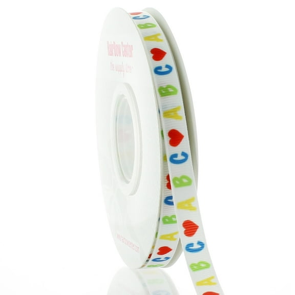 3/8" ABC's Grosgrain Ribbon 25yd