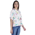 thumbnail image 3 of Moomaya Womens Printed Top Roll-Up&nbsp;Sleeve Collar Neck Button-Down Shirt, 3 of 8
