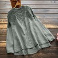 thumbnail image 1 of ZANZEA Blouse Décontractée pour Femmes Col Rond Broderie Florale Unie, 1 of 2