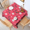 thumbnail image 2 of Christmas Square Tablecloth 60x60 Inch – Waterproof Polyester Printed Table Cover, Wrinkle Resistant & Washable for Kitchen Dining Picnic Party Decor, Single-v4-13, White, 2 of 6