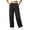 Black, variant on Women's Contrast Waistband Pinstripe Wide Leg Pants, Front Pleat Tailored Trousers for Daily Commute and City Strolling S‑XXXL