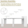 thumbnail image 3 of 20"-99" White Extendable Dining Table with Storage for 2-10 People, Modern Modular Extension Table, Space-Saving Extra Long Folding Dining Table, Multifunctional Conference Meeting Table, 3 of 8