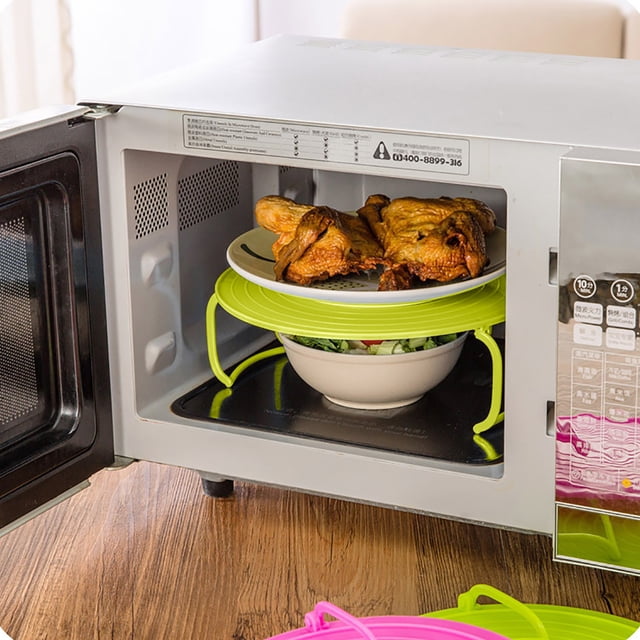 RKSTN Tray Rack Included Multifunctional Microwave Heating Layered Steam Rack Tray Rack Double Insulated Tray Rack Pan Mat Kitchen Gadgets