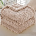 thumbnail image 1 of Manta de vellón Sherpa, mantas de invierno, manta reversible, acogedora y esponjosa para cama, sofá, silla, mantas grandes de vellón coral jacquard, 150 x 200 cm, 1 of 4