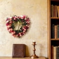 thumbnail image 5 of 1 Pcs Heart-Shaped Wreath, Artificial Pink Rose Floral Garland Valentines Wreath with Ribbons for Front Door Valentine's Day Home Party Wedding Decorations 13.8", 5 of 8
