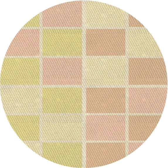 Ahgly Company Indoor Round Patterned Brown Sand Brown Area Rugs, 4' Round