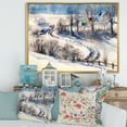 thumbnail image 2 of Designart 'Country Road In Winter Times Landscape I' Traditional Framed Canvas Wall Art Print, 2 of 5