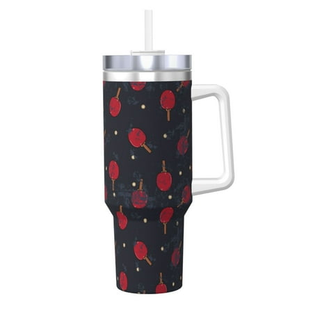 

Matuu Ping Pong for 40OZ Ice Cup with Handle Durable Thermal Cups Keep Drinks Cold and Hot Insulated Car Mug with Lid