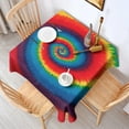 thumbnail image 2 of Colorful Tie Dye Pattern Square Tablecloth,Waterproof Square Table Cover,Wipeable Spillproof Washable Table Cover for Home Kitchen Party Decor 42"X42"(107x107cm), 2 of 6