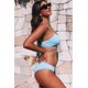 thumbnail image 2 of ABPHQTO Conjunto de bikini de punto acanalado con tiras cruzadas azul cielo para mujer, 2 of 5