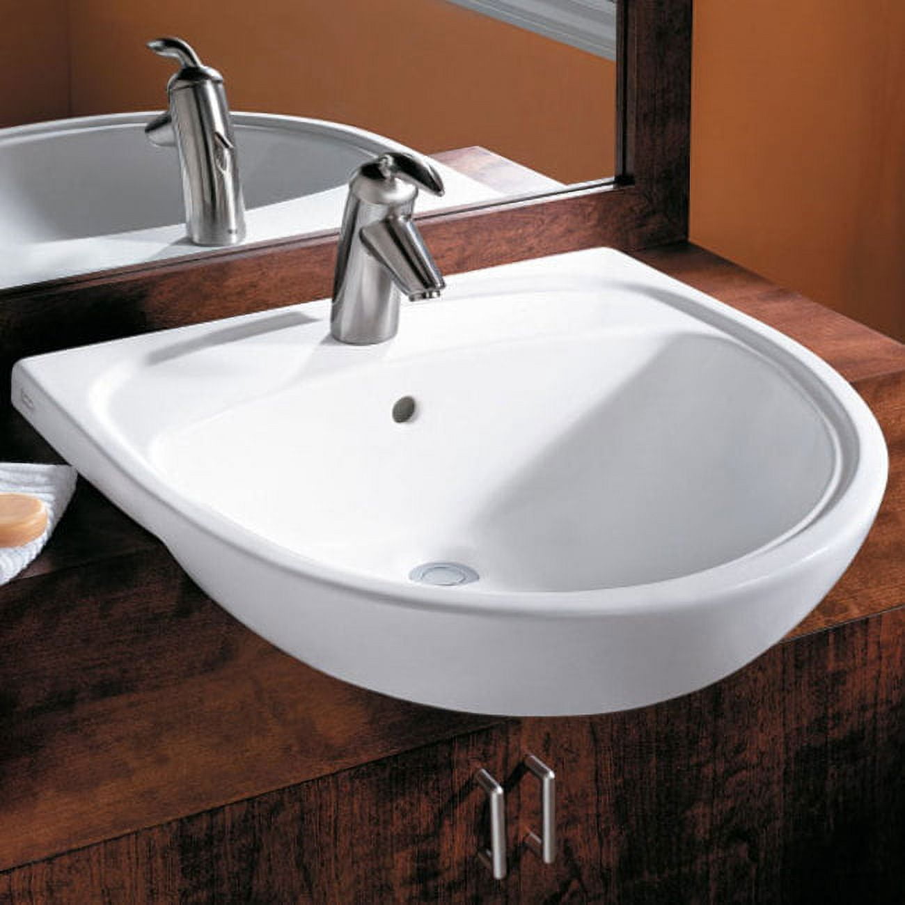American Standard 9960.403 Mezzo 22" Drop In Fireclay Bathroom Sink - White