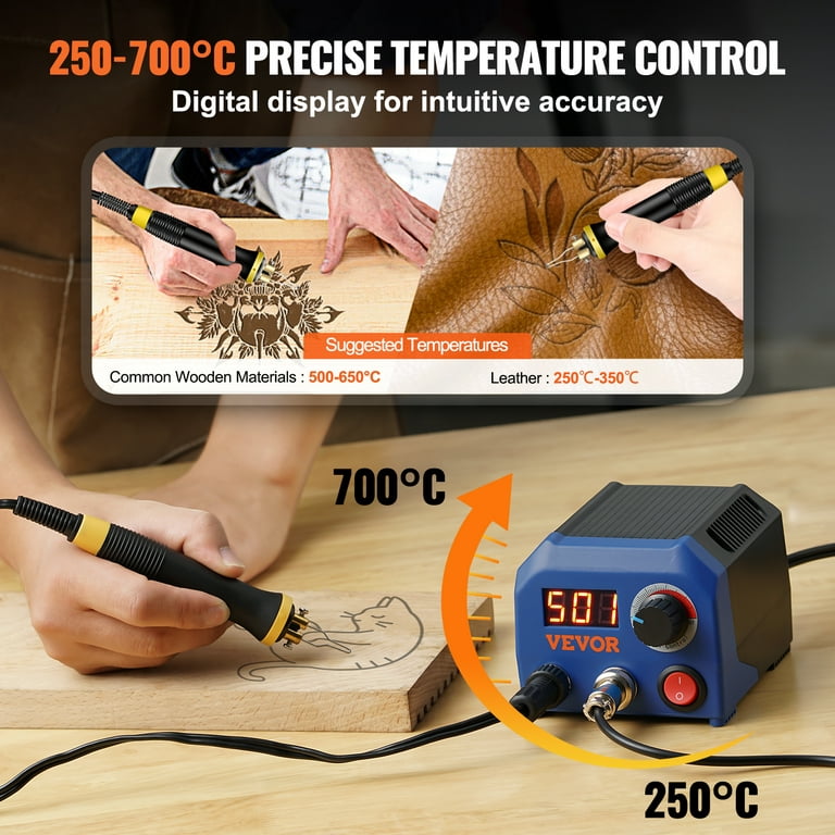 Wood Burner Adjustable Temperature Digital Display Pyrography Dual