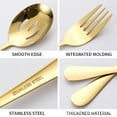 thumbnail image 3 of Ensemble d'Ustensiles de Service en Acier Inoxydable 410 Premium avec Cuillère, Pince à Steak et Fourchettes Multi-Usages – Résistant à la Rouille, Design Élégant en Or Rose pour une Cuisine Décontractée Ou Fine, Facile à Nettoyer, 3 of 6