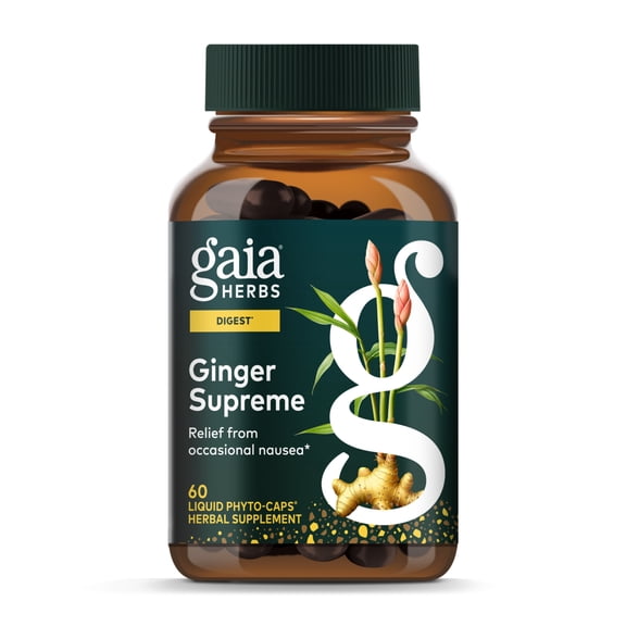 Gaia Herbs Ginger Supreme Liquid Phyto-Capsules, 60 Count