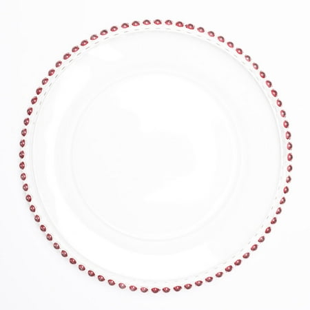 Richland 13" Red Beaded Glass Charger Plate