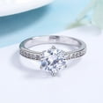 thumbnail image 2 of Sterling Silver Classic Brilliant Engagement Ring with crystals from Swarovski, 2 of 4