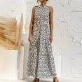 thumbnail image 6 of Edvintorg Women Boho Dress Fashion Summer Halter Sleeveless Print Sexy Casual Sling Long Maxi Dress Sundresses Vacation Outfits for Women, 6 of 7