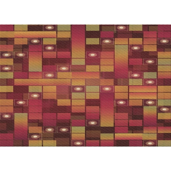 Ahgly Company Machine Washable Indoor Rectangle Transitional Orange Area Rugs, 7' x 9'
