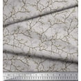 thumbnail image 2 of Soimoi Gray Velvet Fabric Dry Branches Tree Print Fabric by the Yard 58 Inch Wide, 2 of 3