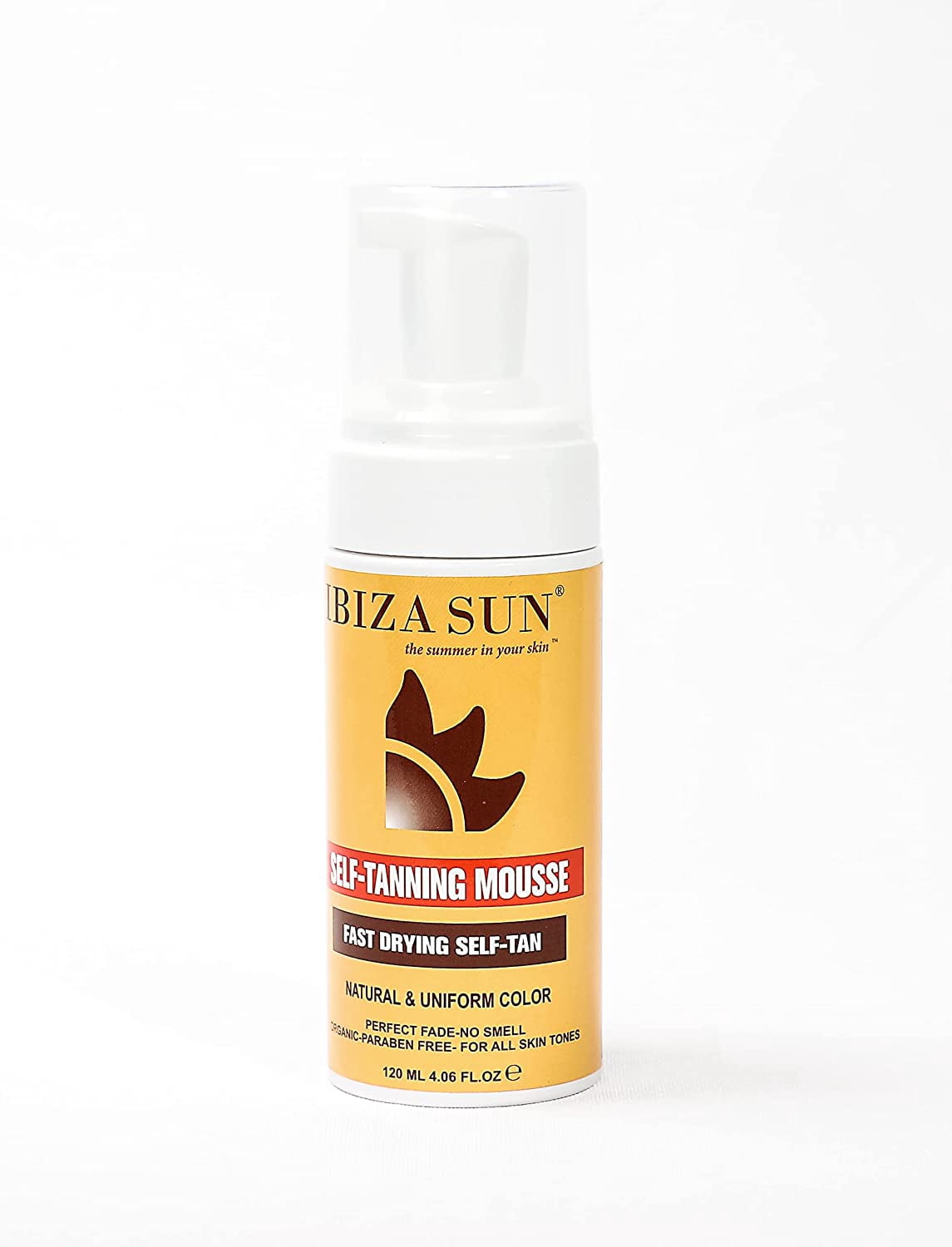 Ibiza Sun Self Tanner Organic and Vegan Tanning Mousse for Face and Body Natural Looking Sunless Tan