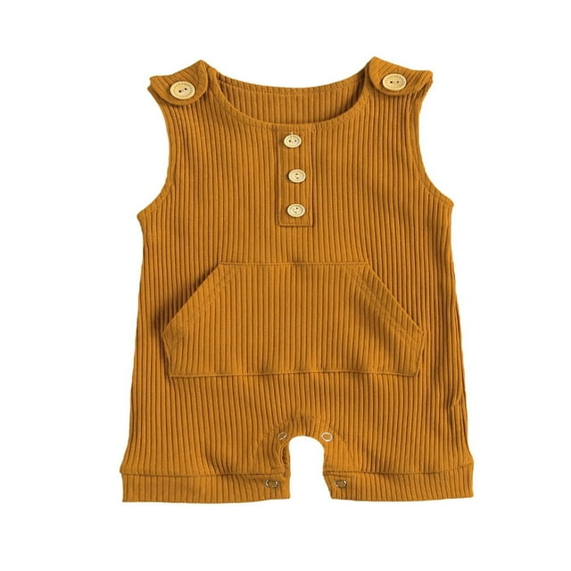 Barboteuse Tricotée pour Bébé à Manches Courtes Col Rond avec Boutons