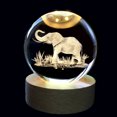 thumbnail image 1 of 3D Crystal Ball with LED Wooden Base Laser Engraved Solar System Globe Astronomy Decor Gift, 1 of 7