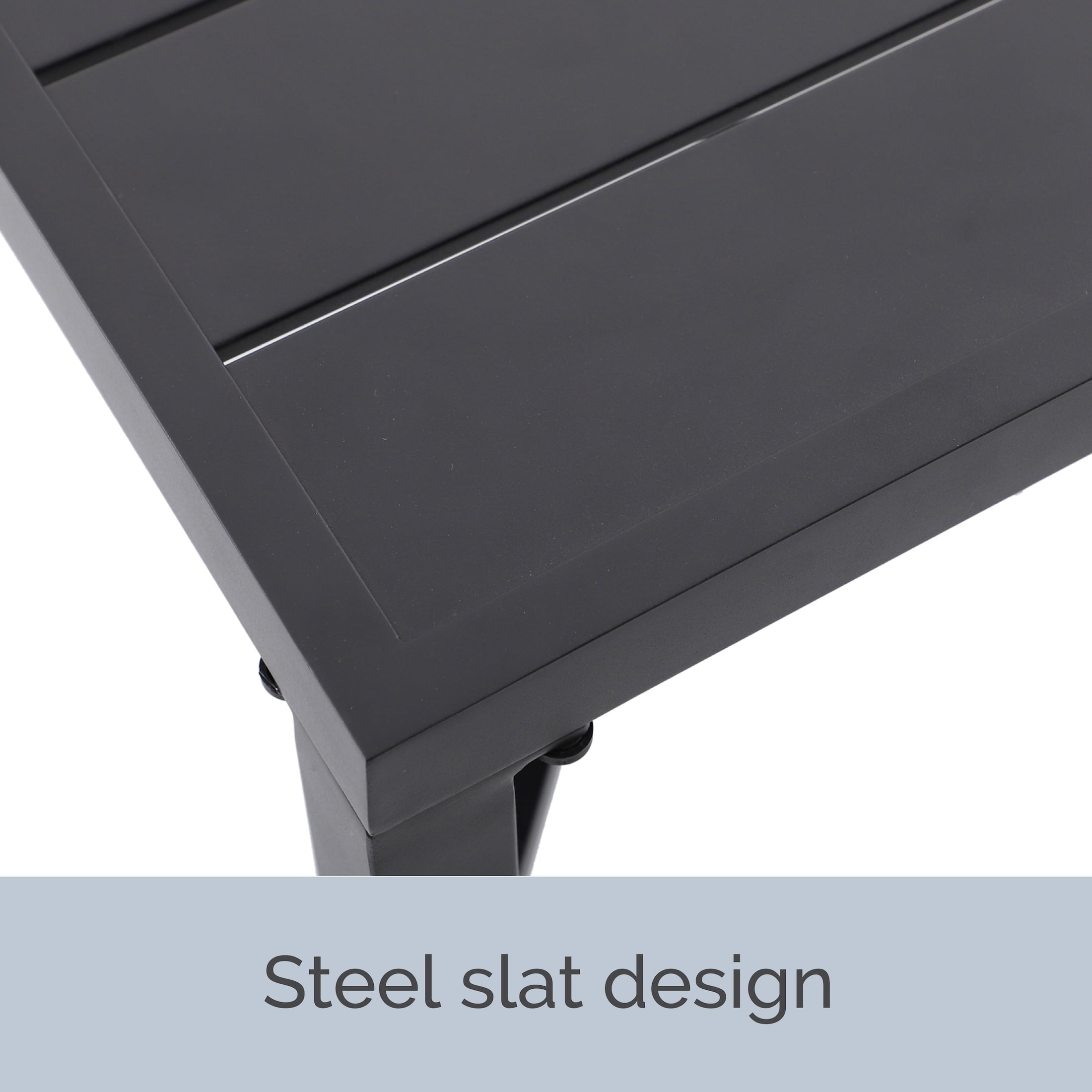 My Texas House Cambria Outdoor Steel End Table, Black
