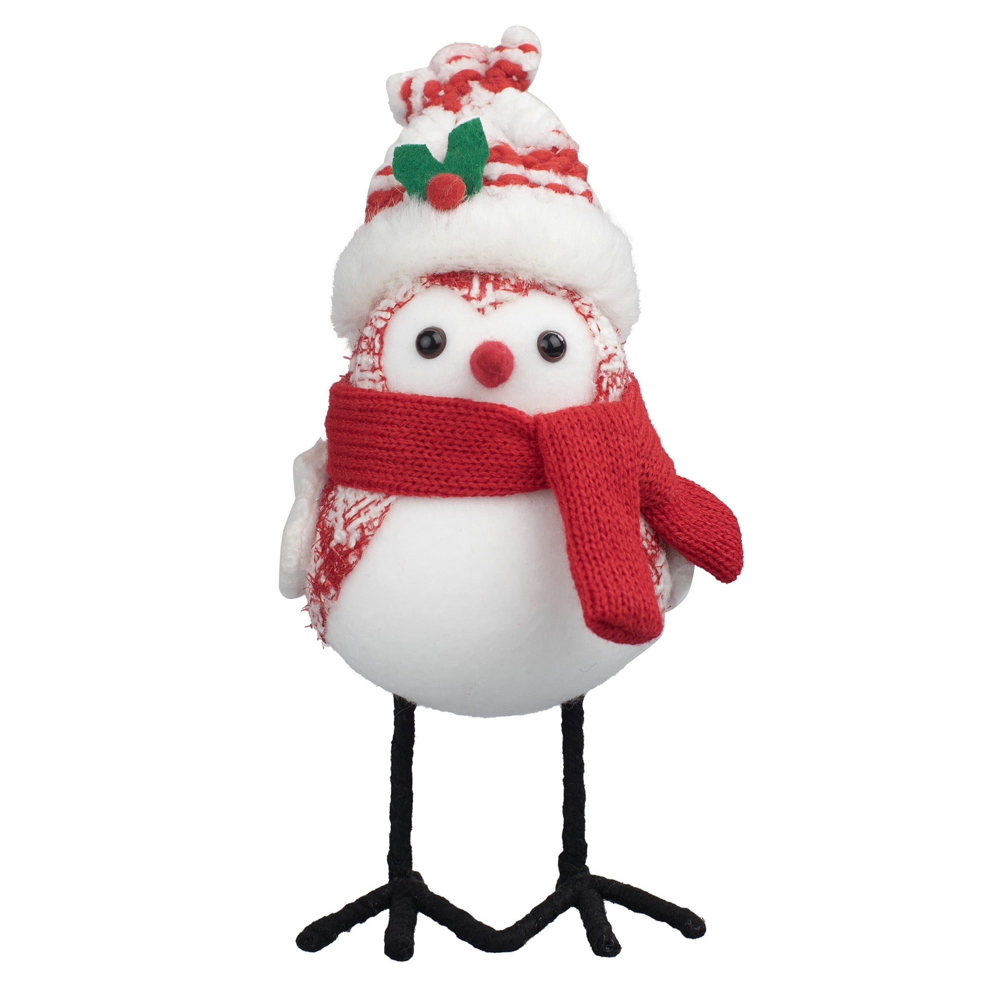 Holiday Time Red and White Fabric Bird Christmas Assortment, 7 in