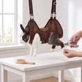 thumbnail image 4 of Cat Grooming Sling Hanging Restraint Bag Breathable Hands Free Suspended Support for Cats Small Dogs Bathing Nail Trimming Ear Cleaning Scratch Proof(Coffee-XS), 4 of 6