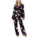 thumbnail image 3 of Conjunto de pijama navideño para mujer, estampado de Papá Noel, camisa de manga larga abotonada con pantalones elásticos, ropa de dormir, ropa de estar por casa, pijamas, 3 of 4