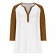 thumbnail image 5 of Camisas para adolescentes,Camiseta raglán con cuello en V para mujer, manga 3/4, blusa informal de cuello redondo para estar en casa, sopatenor, 5 of 9