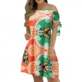thumbnail image 2 of Vestido tipo jersey con estampado de flores Gegular de manga corta a la moda para mujer Pompotops ghjkhdj15211, 2 of 6