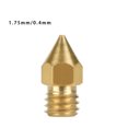 thumbnail image 1 of 3D Printer Nozzle Brass Extrude Head Mini Portable Brass Nozzle Firm Printer Thread, 0.4mm/1.75mm, 1 of 9