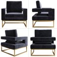 thumbnail image 6 of BELLEZE Modern Accent Chair Oversized Armchair Upholstered Velvet Chair with Anti-fingerprint Stainless Steel Base Comfy Chairs for Living Room, Bedroom - Karat (Black), 6 of 7