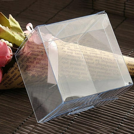 Clear Square Plastic Boxes for Wedding Party Gift Favor Size:25PCS