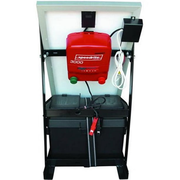 Speedrite 820140 3 Joule Solar Fence Charger System Black with Red