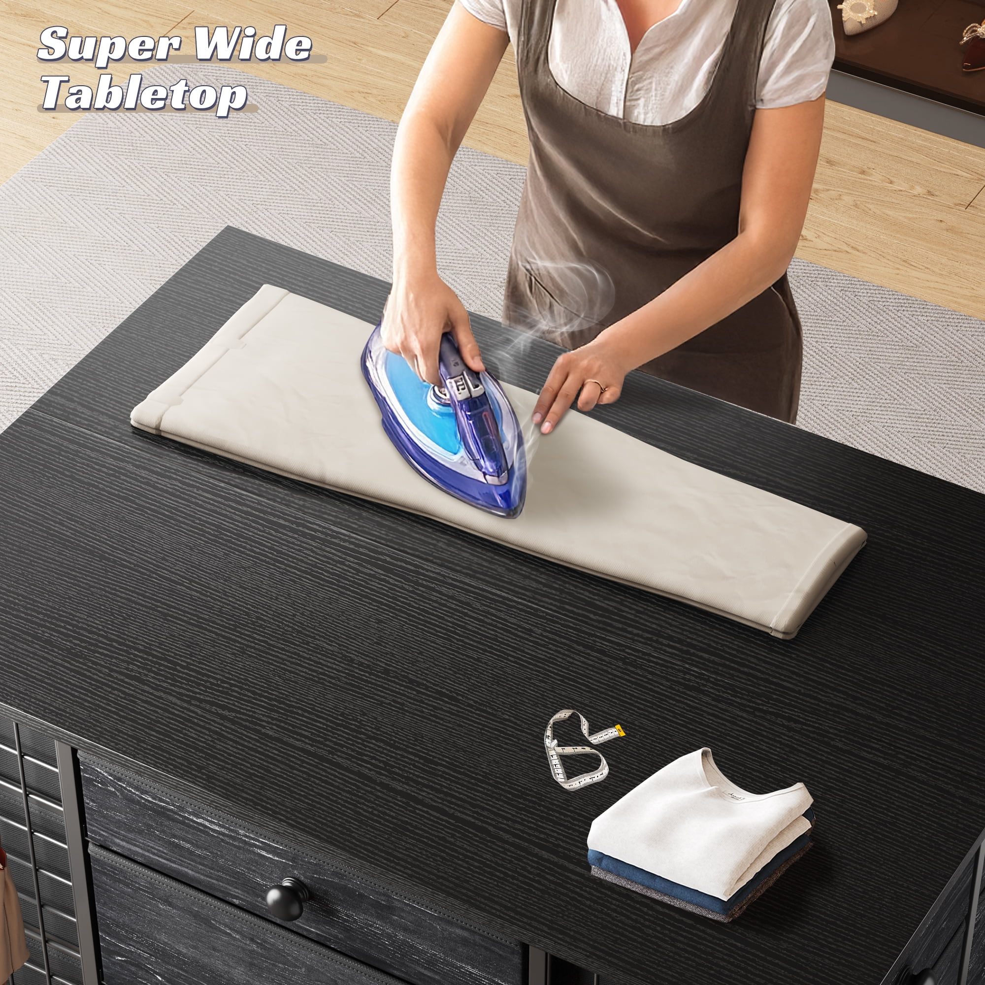 EnHomee 24 Drawers Dressers for Bedroom Closet Dresser Fabric Drawers with Wheels,Black
