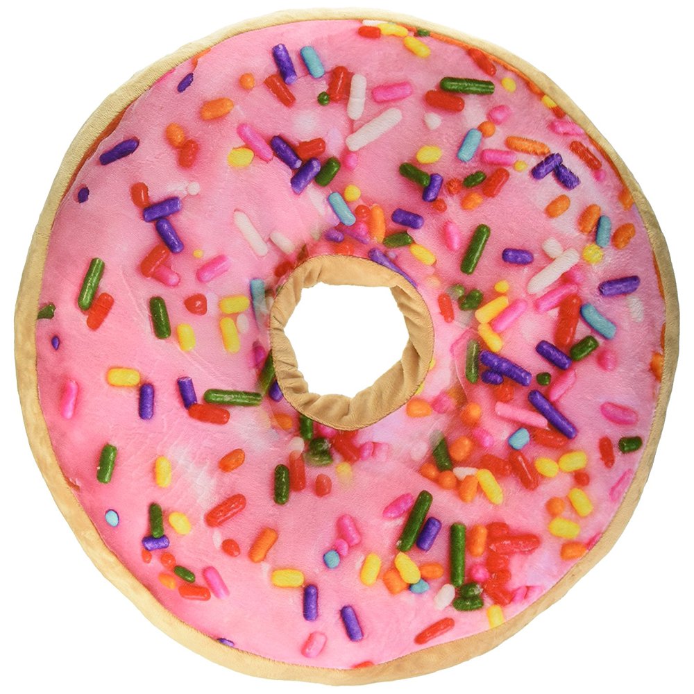 Scented Sprinkle Donut 16" Pillow (Strawberry)