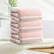 thumbnail image 5 of Pack de 3 toallas de baño – Toallas grandes de poliéster suave y absorbente de 13,3"x30" azul, rosa, gris, multicolor • Secado rápido y duradero para baño, gimnasio, spa, cuidado del cabello, belleza, 5 of 9