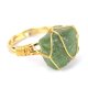 thumbnail image 1 of Granjero Gordo Anillo natural hecho a mano, envuelto con alambre de cobre de piedra natural, anillo de apertura ajustable verde oscuro, 1 of 5