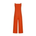 thumbnail image 5 of Frostluinai Jumpsuits for Women Casual Sleeveless Cotton Linen Overalls Rompers Baggy Wide Leg Jumpsuits Solid Vacation Overalls with Pocket, 5 of 6