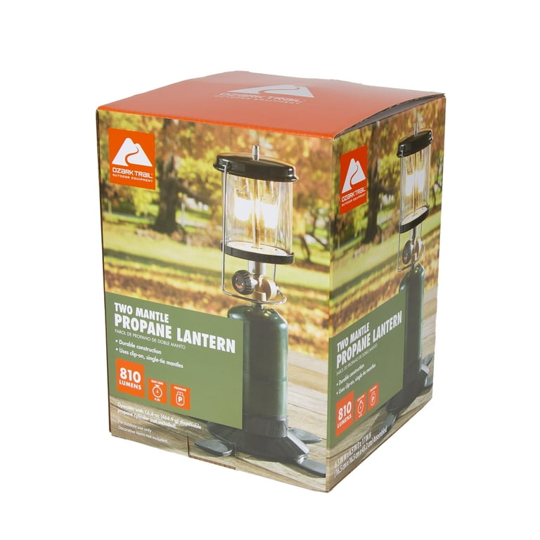 Ozark Trail Propane Lantern 2 Mantle Black with 2200 Lumens