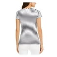 thumbnail image 2 of I.N.C Womens Striped Basic T-Shirt, White, X-Large, 2 of 4