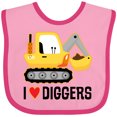thumbnail image 3 of Inktastic Construction Truck I Love Diggers Boys or Girls Baby Bib, 3 of 4