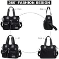 thumbnail image 2 of Bolso YouNou para mujer, diseño floral con forma de estrella, asa superior, nailon, negro, 2 of 6