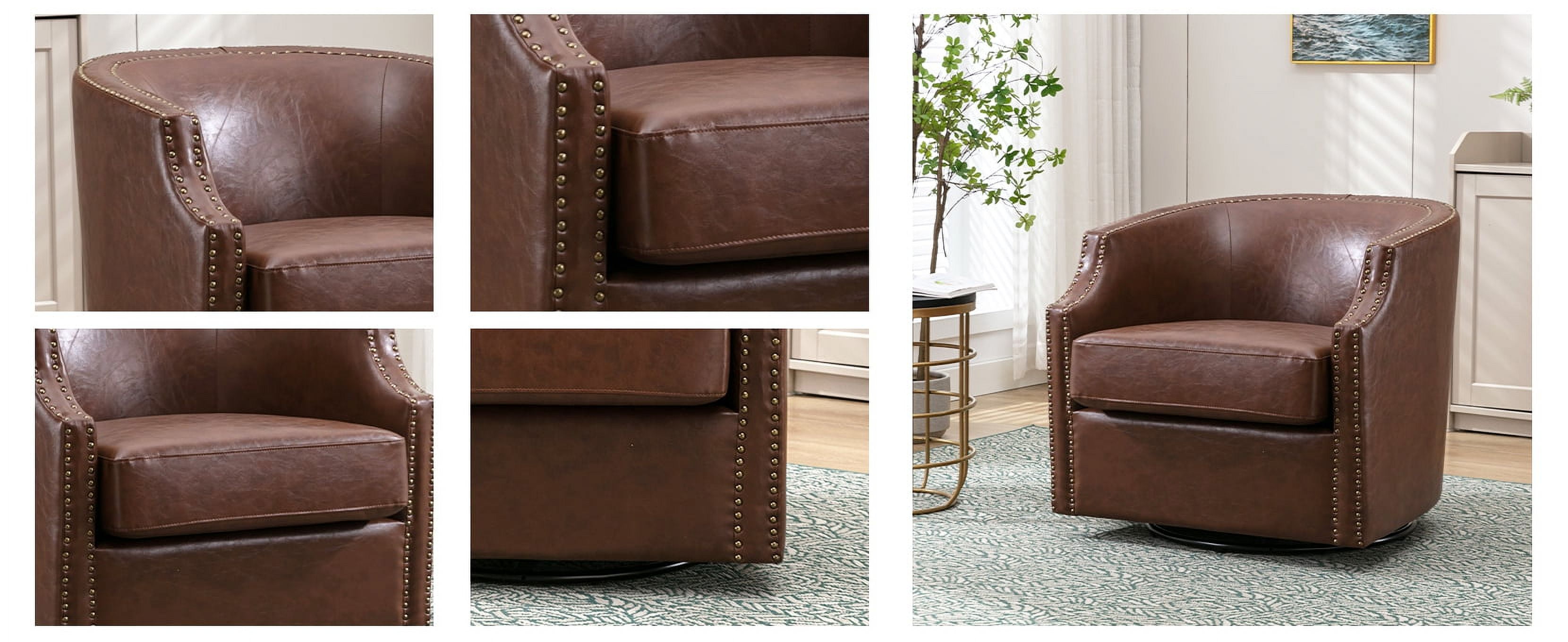 Harlow leather online swivel armchair