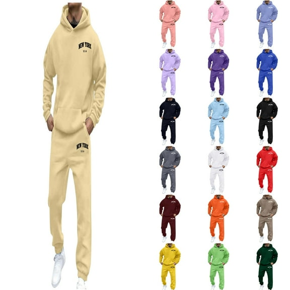 Hpapadks Sweat Suits For Men Set 2 Pcs Hoodie Jogger Sweatsuits Size S To 3XL