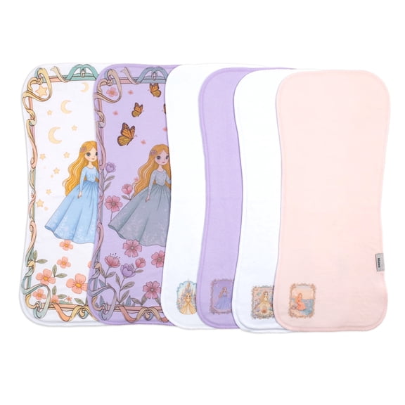 Little One Supply Co 6 Pack Soft Cotton Baby Burp Cloths, Extra Absorbent Large Reusable Burping Rags, Cute Wildlife Print Washable Spit Up Cloths, Newborn Essentials for Infant Boys Girls