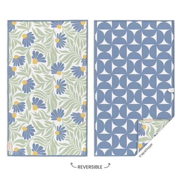 Blue Coneflower Microfiber Dish Towel