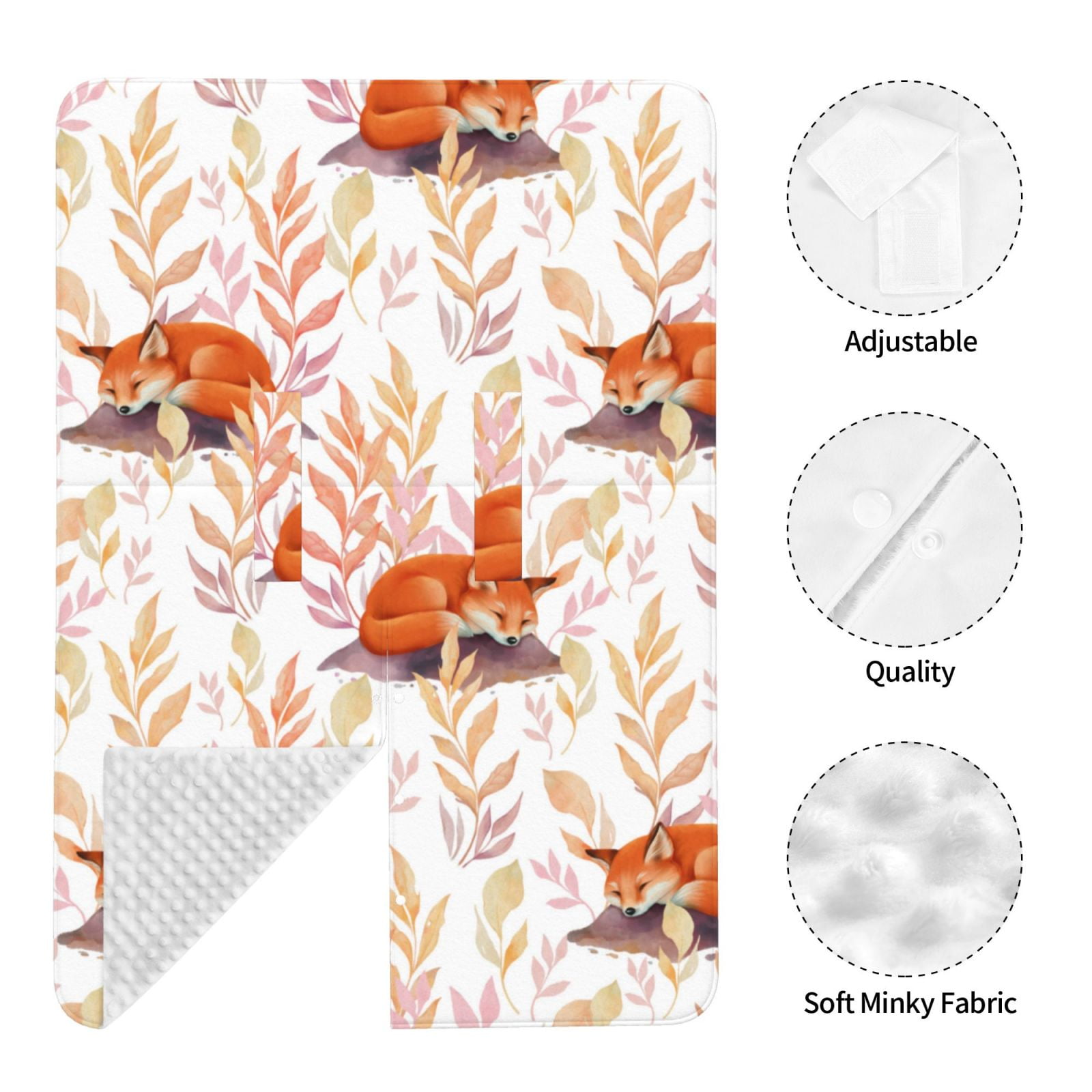 Car Seat Cover Baby - Cute Sleepy Fox Breathable Infant Car Seat Cover for Baby Carseat, Lightweight Comfort Baby Essentials Must Haves Newborn Stuff for Girl Boy